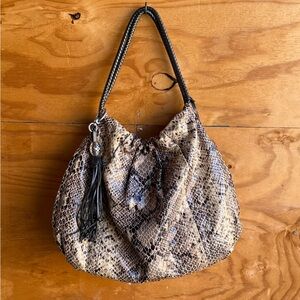 Brighton Exotic Snake Print Oversized Bag
